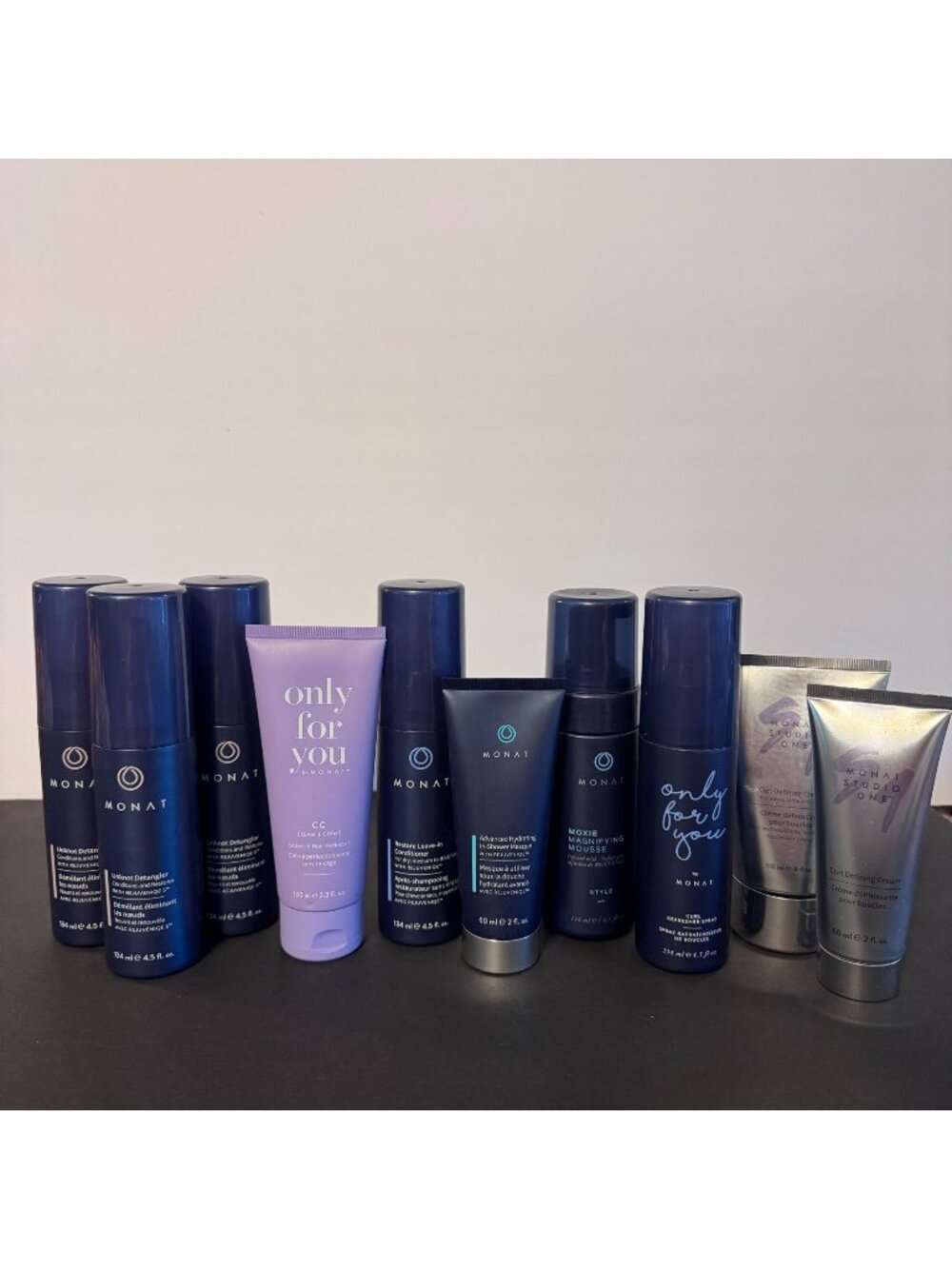 HK60 - "MONAT Hair Care 9 Pc Bundle Unknot Detangler Curl Cream Masque Mousse Us